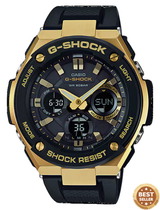 GXH6248-BG37 Golden Strike Chrono – Premium Gold &amp; Black Analog-Digital Watch