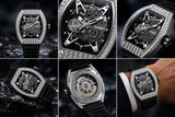 AUREX G-1000-SKELETON AUTOMATIC SILVER WATCH